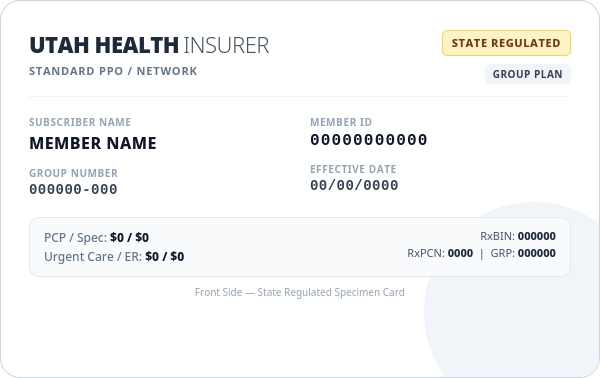Sample health insurance ID card
